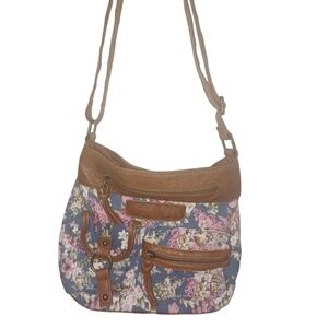 american eagle blue floral shoulder bag